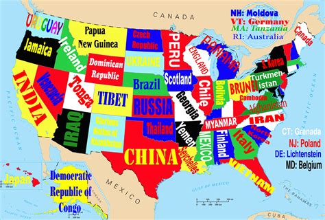 map shows  united states   state  named