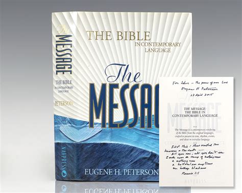 message bible eugene peterson  edition signed