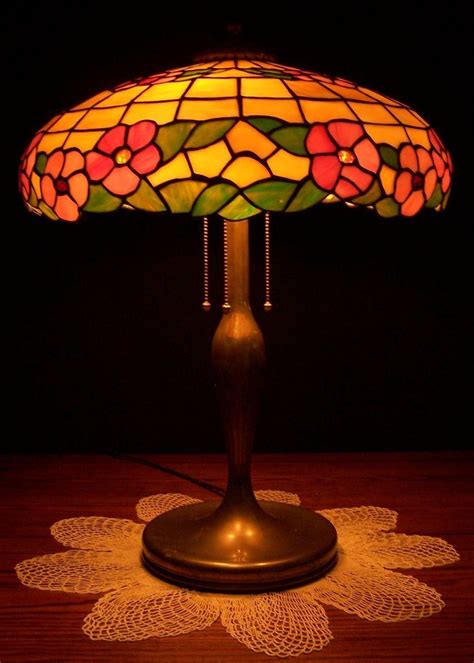 antique unique leaded glass table lamp sold on ruby lane