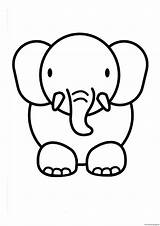 Animal Cute Coloring Baby Easy Drawings Pages Animals Draw Drawing Simple Kids Elephant Things Colouring Cartoon Sketches Book Wild sketch template