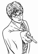 Coloring Potter Wand Harry sketch template