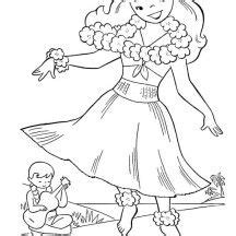 printable kids colouring pages hula girl colouring page