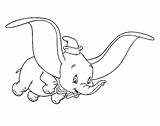 Dumbo Coloring Pages Print Flying Elephant Disney Drawing Printable Cartoons Choose Board Coloringtop sketch template
