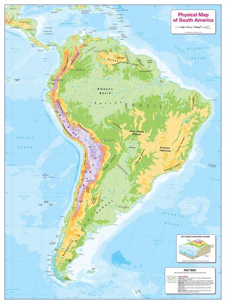 childrens physical map  south america shop mapworld