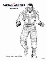 Coloring Pages Captain Soldier Winter America Sam Colouring Wilson Military Officer Sheets Falcon Marvel Avengers Color Ex Printable Para Superhero sketch template