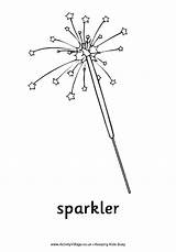 Colouring Sparkler Sparklers Fireworks Pages Bonfire Night Diwali Drawing Coloring Sparks July Sheets Fawkes Guy Firework Draw Year Crafts Simple sketch template