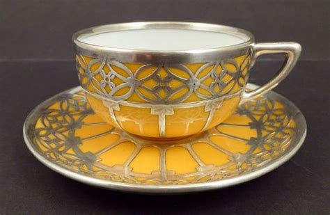 art deco rosenthal silver overlay mocha cup and saucer item 1404972