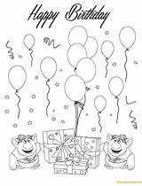 Trolls Birthday Coloring Happy Pages Two Printable Print Color Cartoons sketch template