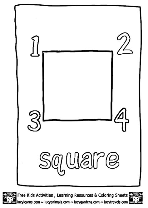 square coloring pages shape activities  activities  kids