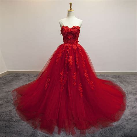 designer tulle red prom dresses 2015 fashion ball gowns vestidos party