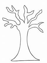 Tree Coloring Leaves Without Bare Trunk Printable Colouring Pages Outline Template Leafless Branches Pattern Drawing Simple Trees Clipart Fall Branch sketch template