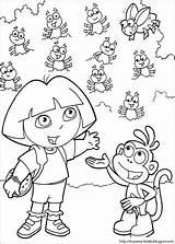Coloring Dora Exploratrice Pages Spiders Many So Color Book sketch template
