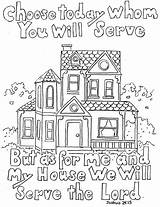 Coloring Joshua Pages House Bible Lord Serve Kids Color Print 24 Obey Verse Sheets But Will School Scripture Sunday Children sketch template