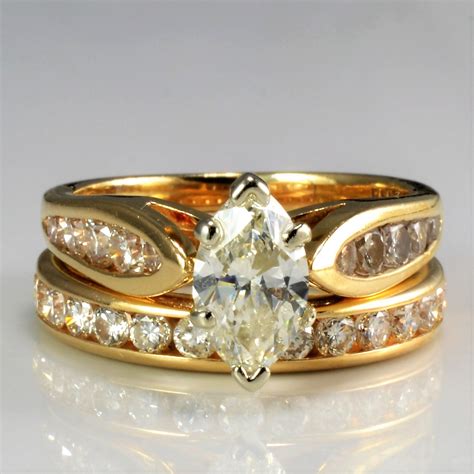 channel diamond ladies wedding ring set  ctw sz   ways