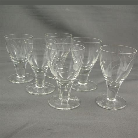 Set Of 6 Vintage Etched Cordial Glasses By Scdvintage On Etsy