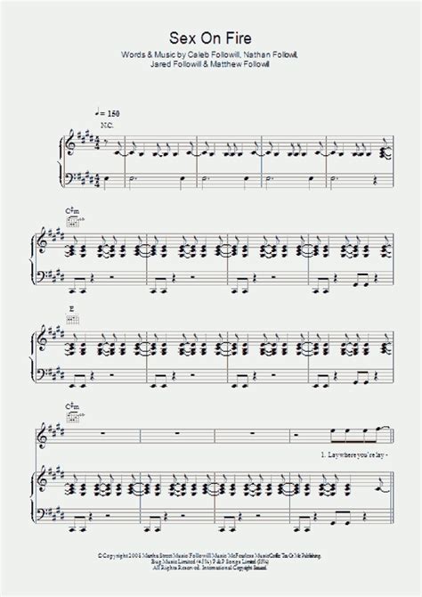 Sex On Fire Piano Sheet Music Onlinepianist