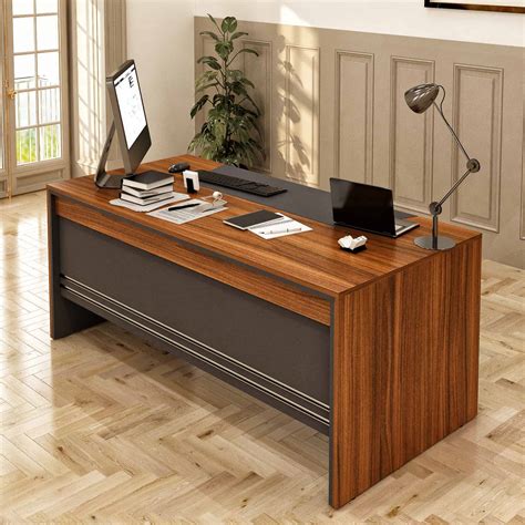 arya  modern home office furniture desk rustic brown black