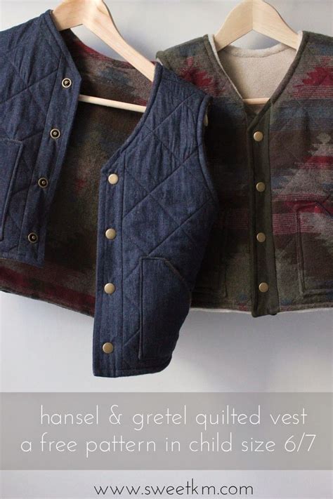 sewing pattern hansel gretel quilted vest vest sewing pattern trendy sewing patterns