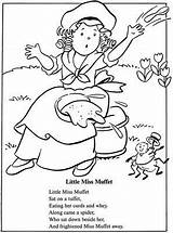 Miss Muffet Little Coloring Preschool Rhymes Printable Nursery Rhyme Spider Pages Tuffets Lyrics Spiders Activities Fun There Sheets Crafts Inkspiredmusings sketch template