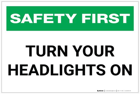 safety  turn  headlights  label creative safety supply