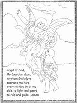 Guardian Angel Coloring Catholic Angels Pages Kids God Children Prayer Grade Printable Activities Bible Sheets Over 1st First Prayers Homeschool sketch template