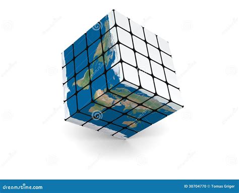 earth cube stock illustration illustration  cube world