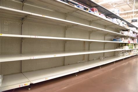 empty shelves  store  humble texas usa supermarket  empty shelves  goods