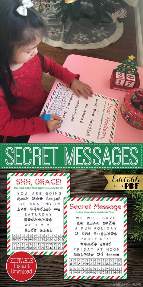 editable secret message  elf printable elf prop santa etsy