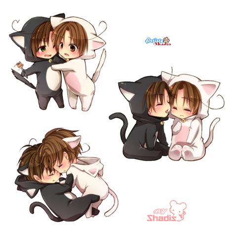 Render Chibi Couple Neko Hybrids Fantasy Png Cutout Image