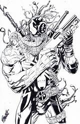 Venom Venompool Spiderman Deadpool Symbiotes Hulk sketch template