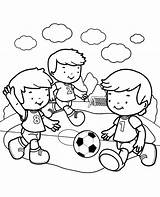 Coloring Football Match Children Playing Pages Ball Soccer Sheets Topcoloringpages Print sketch template