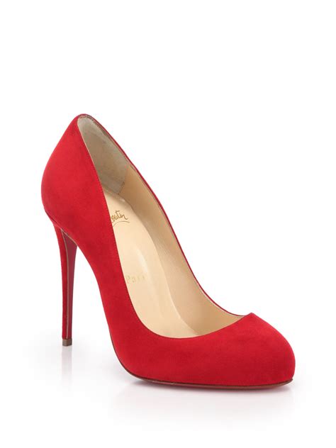 christian louboutin dorissima suede pumps  red lyst