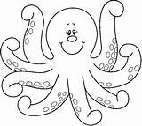 Coloring Octopus Printable Pages Print sketch template