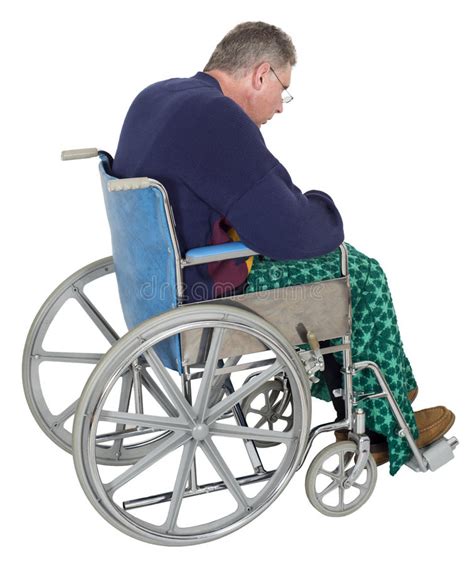 sad lonely senior elderly man wheelchair stock image
