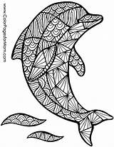 Coloring Pages Dolphin Adult Animals Sheets Animal Dolphins Summer Colouring sketch template