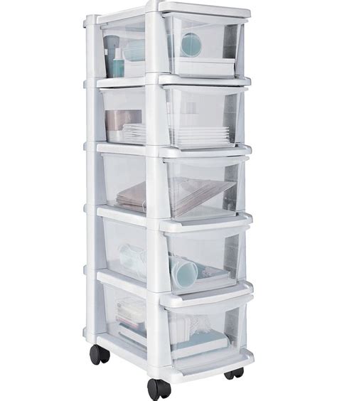 buy  drawer plastic slim tower storage unit white  argoscouk   shop  plas