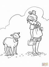 Mary Lamb Little Had Coloring Pages Drawing Para Colorear Clipart Nursery Color Rhymes God Cartoon Anime Manga Popular Supercoloring Coloringhome sketch template