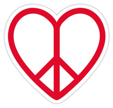 love  peace red heart  peace sign stickers  beakraus