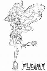 Winx Coloring Pages Tynix Butterflix Pixie Mermaid Color sketch template