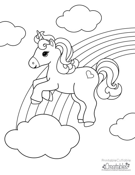 rainbow unicorn  printable coloring page