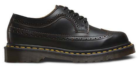 dr martens mens   england  black quilon leather brogue shoes ebay