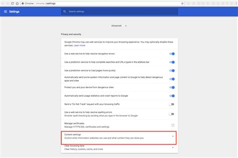 google chrome security settings privacy controls