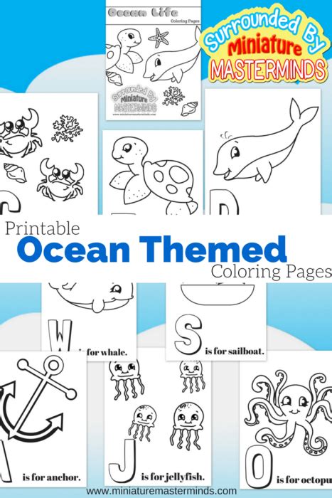 printable ocean themed coloring pages miniature masterminds