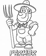 Coloring Farmer Print Printable Cartoon Professions Sheet Topcoloringpages Style sketch template