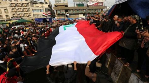 مظاهرات العراق احتجاجات حاشدة في بغداد في ذكرى إعلان هزيمة تنظيم