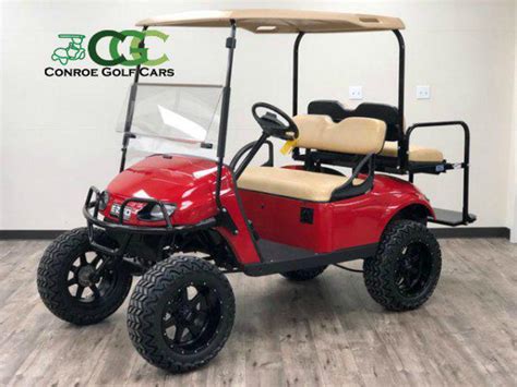 conroe golf cars ezgo pds ezgo golf cart flame red ezgo lifted golf cart