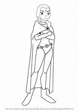 Raven Titans Teen Draw Drawing Step Outline Body Tutorials Coloring Pages Go Tv Drawingtutorials101 Colouring Cartoon Choose Board sketch template