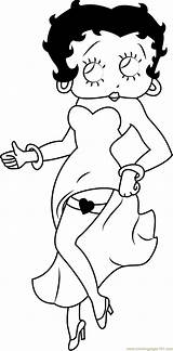 Coloring Betty Boop Dress Long Red Pages Coloringpages101 sketch template