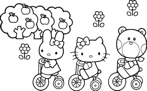 coloring pages  kitty  friends