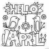 Coloring Spring Pages April Hello Printable Print Inspired Davemelillo sketch template